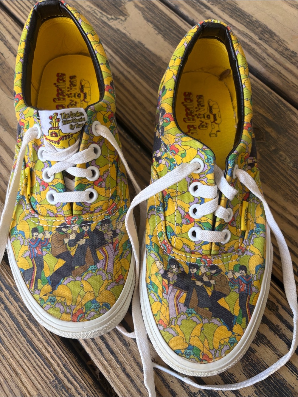 The Beatles by Vans Yellow Floral Pattern Sneakers